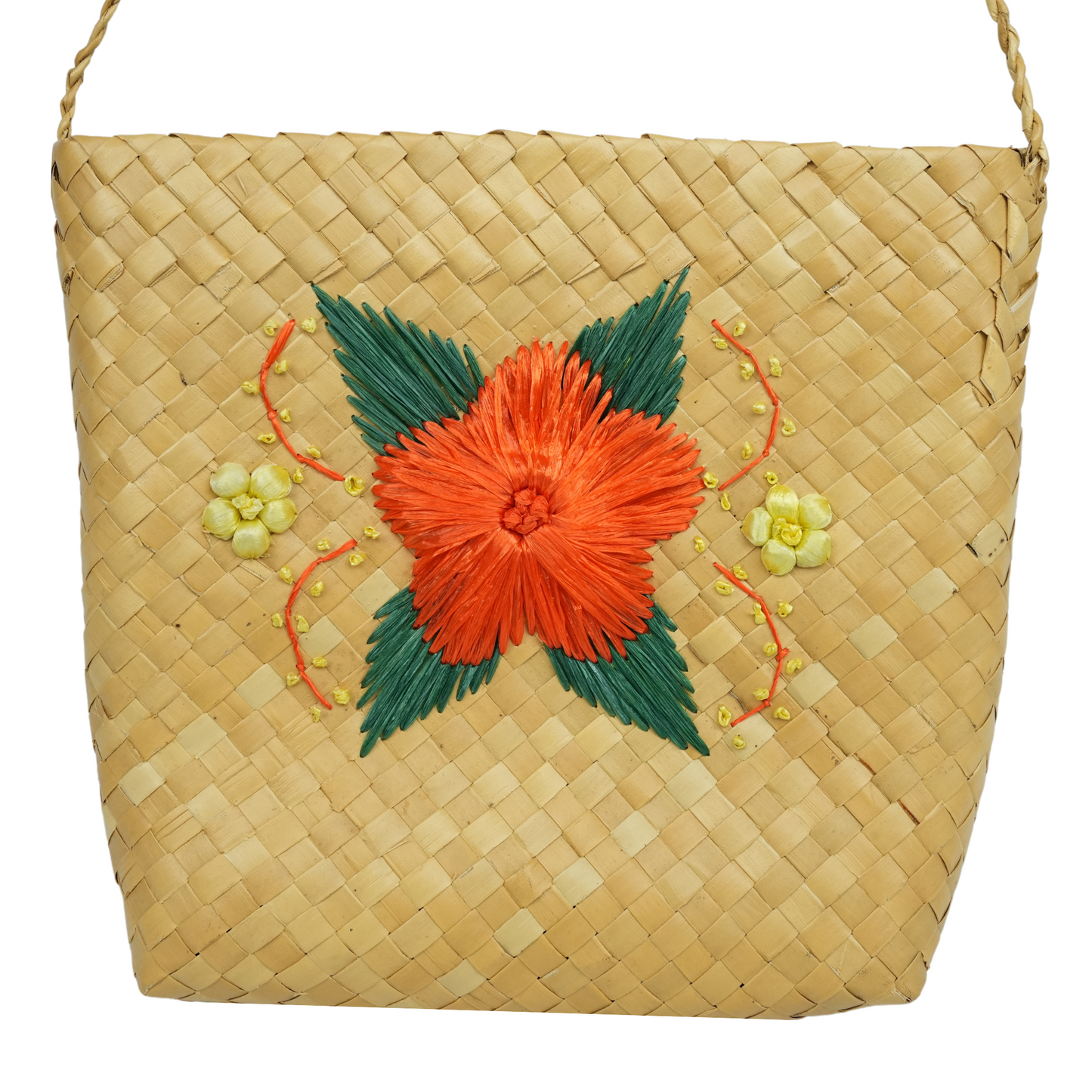 BOLSO BORDADO FLOR NARANJA
