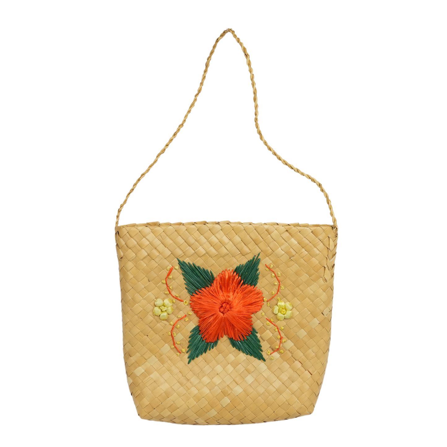BOLSO BORDADO FLOR NARANJA