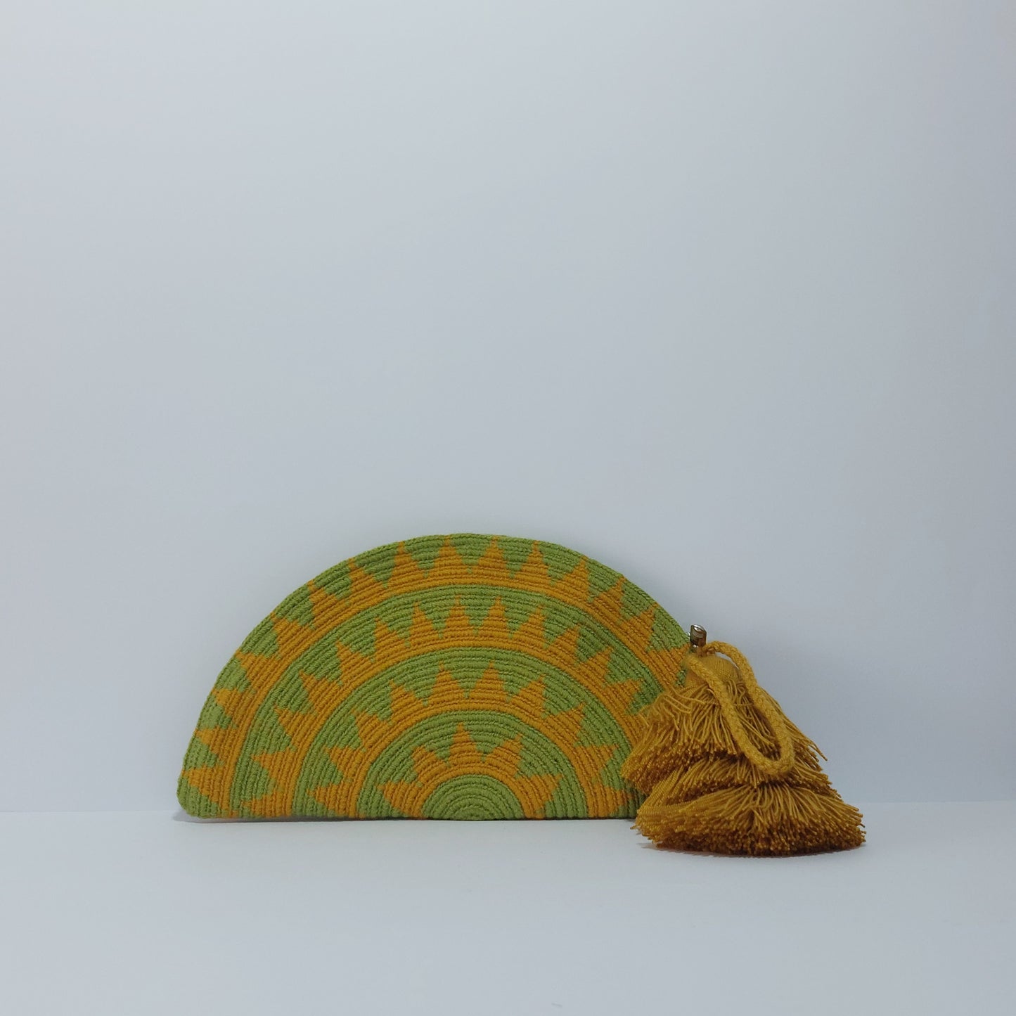 WAYUU BOLSO ARTESANAL MOSTAZA Y VERDE